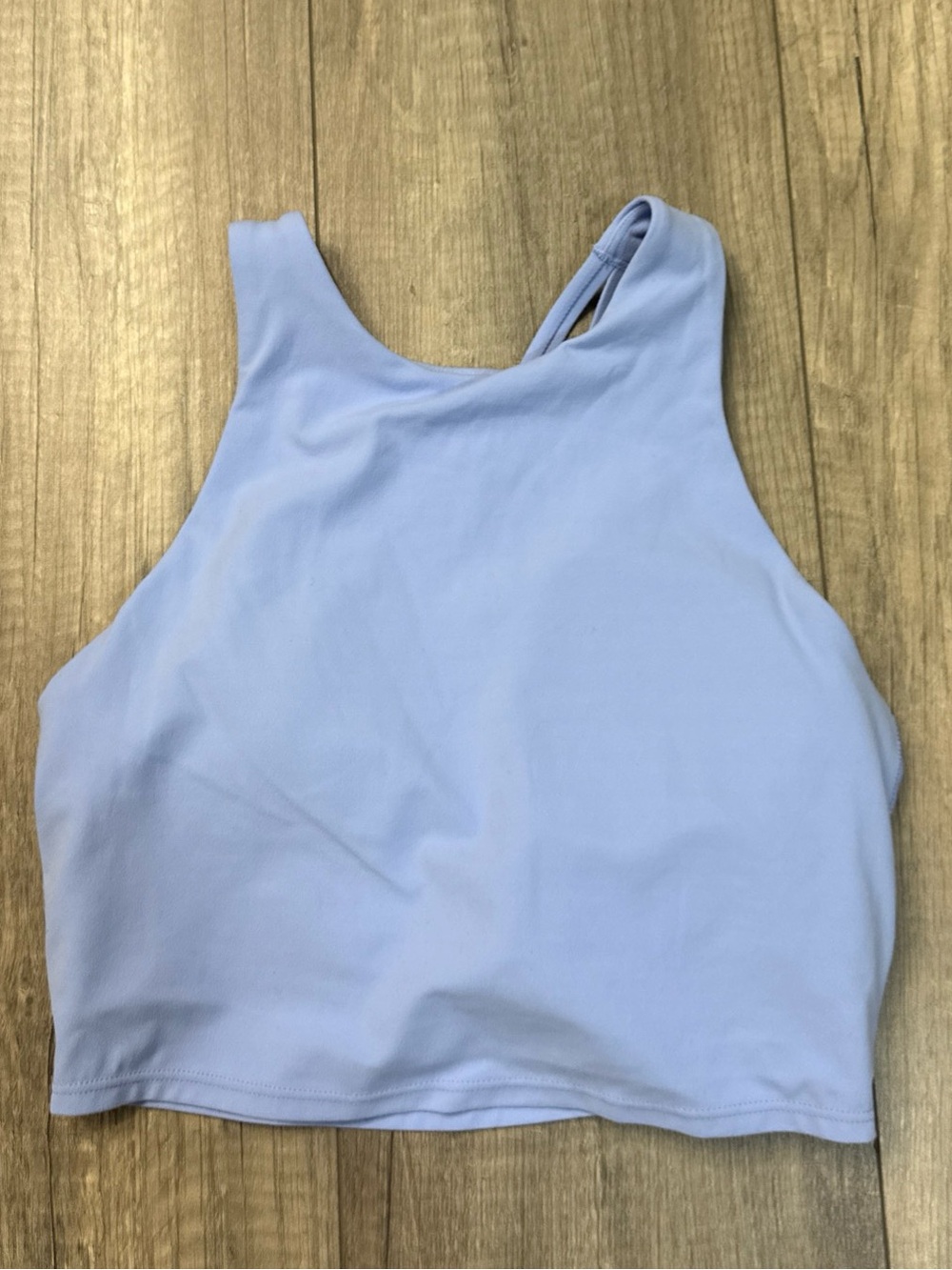 Athleta Light Blue High-Neck Crop Sports Bra